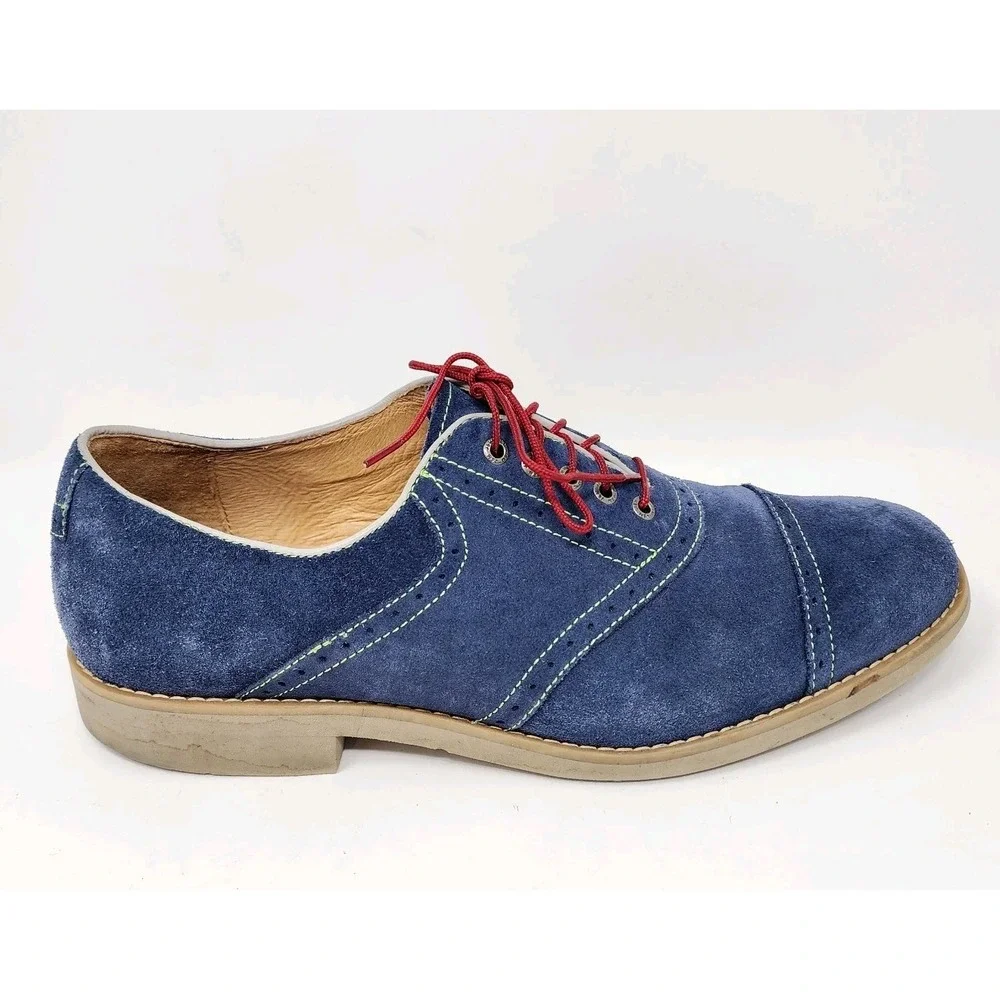 Johnston & Murphy Ellington Oxfords Shoes Men's 11.5M Blue Suede